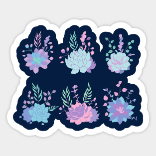 Succulents Blue Violet Sticker